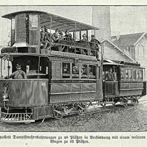 Leon Serpollet's steam powered tram wagon, Victorian French engineering, 1890s, 19th Century history transport