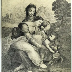 Leonardo da Vinci, renaissance art, Saint Anne, The Virgin and the Infant Jesus with a lamb Leonardo da Vinci, renaissance art, Saint Anne, The Virgin and the Infant Jesus with a lamb