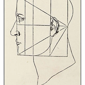 Leonardo's sketches and drawings: man head sketch
