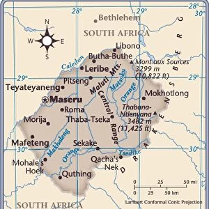 Lesotho country map