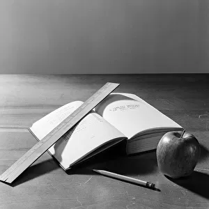 Still Life Composition Of A Ruller Textbook Number