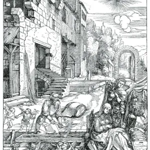 Albrecht Durer's Virgin and Joseph in Egypt Print, 1510 Engraving