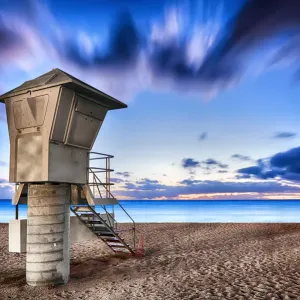 Waikiki Lifeguard Tower Print at Sunset Waikiki Lifeguard Tower Print at Sunset