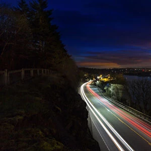 Light Trails in Oregon City at Night