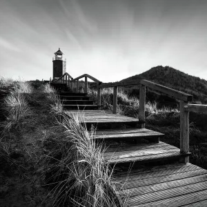 Black and White Lighthouse Print near Kampen on Sylt, Germany