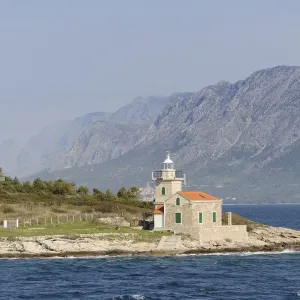 Lighthouse at the eastern tip at Sucuraj, Hvar Island, Croatia, Europe Lighthouse at the eastern tip at Sucuraj, Hvar Island, Croatia, Europe