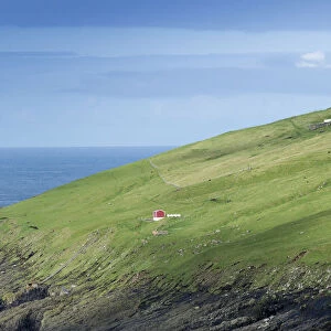 Lighthouse on the Mykinesholmur, Mykines, Utoyggjar, Faroe Islands, Denmark