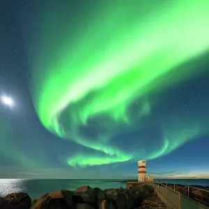 Lighthouse and Northern Light Lighthouse and Northern Light