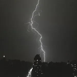 Lightning over city Lightning over city