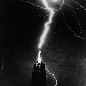 Lightning Strike Print: Empire State Building Storm Lightning Strike Print: Empire State Building Storm