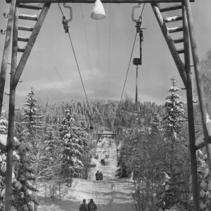 Lillehammer Ski Lift Print