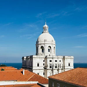 Lisbon cityscape with Church of Santa Engracia on a sunny day, Portugal