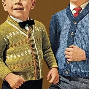 Two Little Boys Wearing Caridigans
