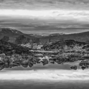 Loch na h-Achlaise Black and White Print Loch na h-Achlaise Black and White Print