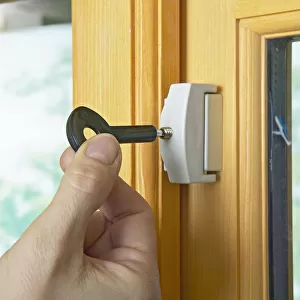 Locking casement window lock with the key
