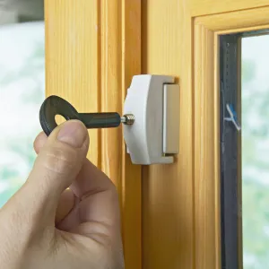 Locking casement window lock with the key