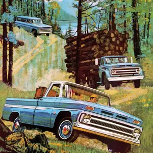 Three Logging Trucks Print