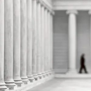 Lone Figure Print in Colonnade Lone Figure Print in Colonnade