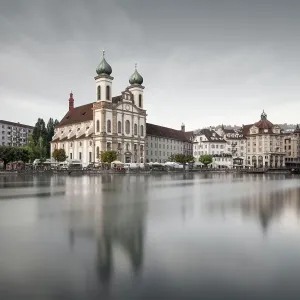 Long exposure of the Jesuit Church with reflection, Lucerne, Switzerland Long exposure of the Jesuit Church with reflection, Lucerne, Switzerland