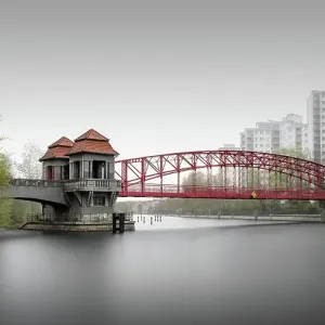 Long Exposure Print of Sechserbruecke Bridge in Berlin