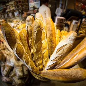 Lot of bread in bakery of manhattan