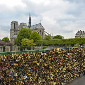 Love Locks on the Pont de l'Archeveche Print Love Locks on the Pont de l'Archeveche Print