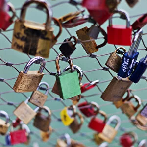 Love locks, Makartsteg bridge, Salzburg, Salzburg State, Austria
