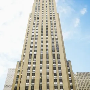 Low angle view of a building, Rockefeller Center, Manhattan, New York City Low angle view of a building, Rockefeller Center, Manhattan, New York City