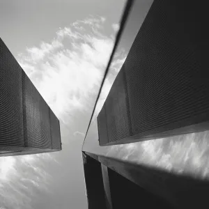 Low angle view of Twin Towers, New York, USA Low angle view of Twin Towers, New York, USA