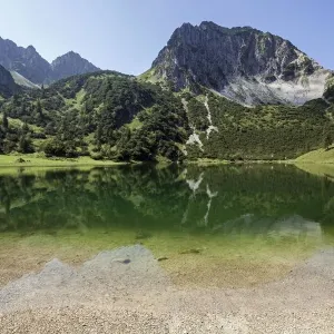 Lower Lake Geisalpsee, Rubihorn at the back, near Oberstdorf, Oberallgaeu, Allgaeu Lower Lake Geisalpsee, Rubihorn at the back, near Oberstdorf, Oberallgaeu, Allgaeu
