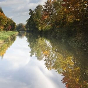 Ludwig-Danube-Main Canal in autumn, Berching, Bavaria, Germany