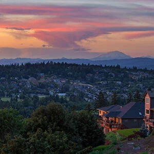 Luxury Residential Estate in Happy Valley Oregon at Sunset