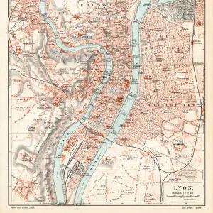 Lyon city map 1895