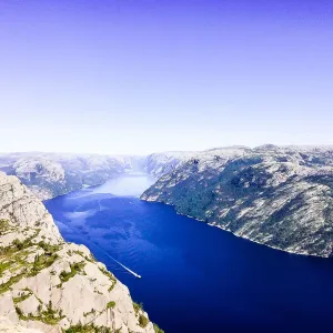 Lysefjord Print from Preikestolen Cliff Lysefjord Print from Preikestolen Cliff