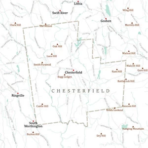 MA Hampshire Chesterfield Vector Road Map