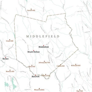 MA Hampshire Middlefield Vector Road Map