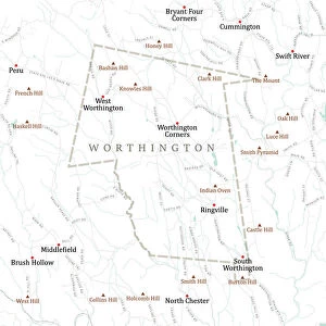 MA Hampshire Worthington Vector Road Map