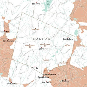 MA Worcester Bolton Vector Road Map