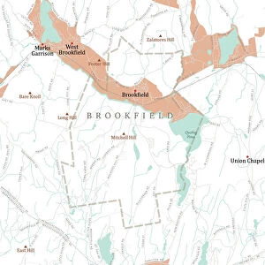 MA Worcester Brookfield Vector Road Map