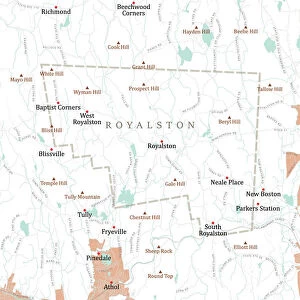 MA Worcester Royalston Vector Road Map