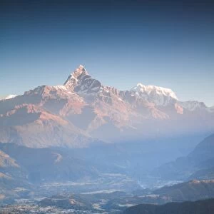Machapuchare peak in the Annapurna at sunrise, Nepal