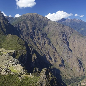 Machu Picchu viewed from Huayna Picchu, UNESCO World Heritage Site, Aguas Calientes, Peru, South America