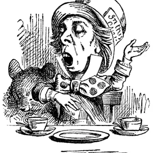 Mad Hatter having tea illustration, (Alice's Adventures in Wonderland) Mad Hatter having tea illustration, (Alice's Adventures in Wonderland)