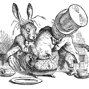 Mad Hatter and Rabbit Print, 1897 Alice in Wonderland Illustration Mad Hatter and Rabbit Print, 1897 Alice in Wonderland Illustration