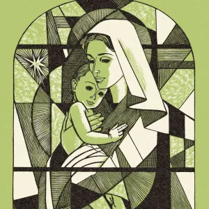 Madonna and Child Stained Glass Window Madonna and Child Stained Glass Window