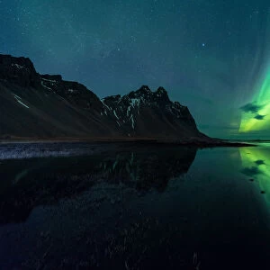 Magic light reflection at Vestrahorn, Iceland