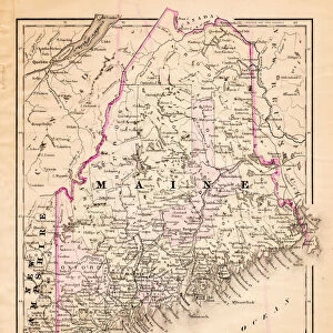 Maine USA map 1881