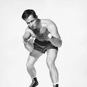 Male boxer posing
