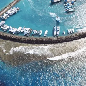 Male harbor aerial view, Maldives Male harbor aerial view, Maldives