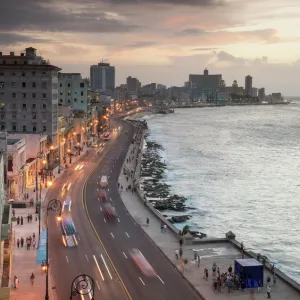 The Malecon of Havana at dusk